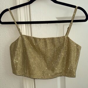 Gold glittery crop top